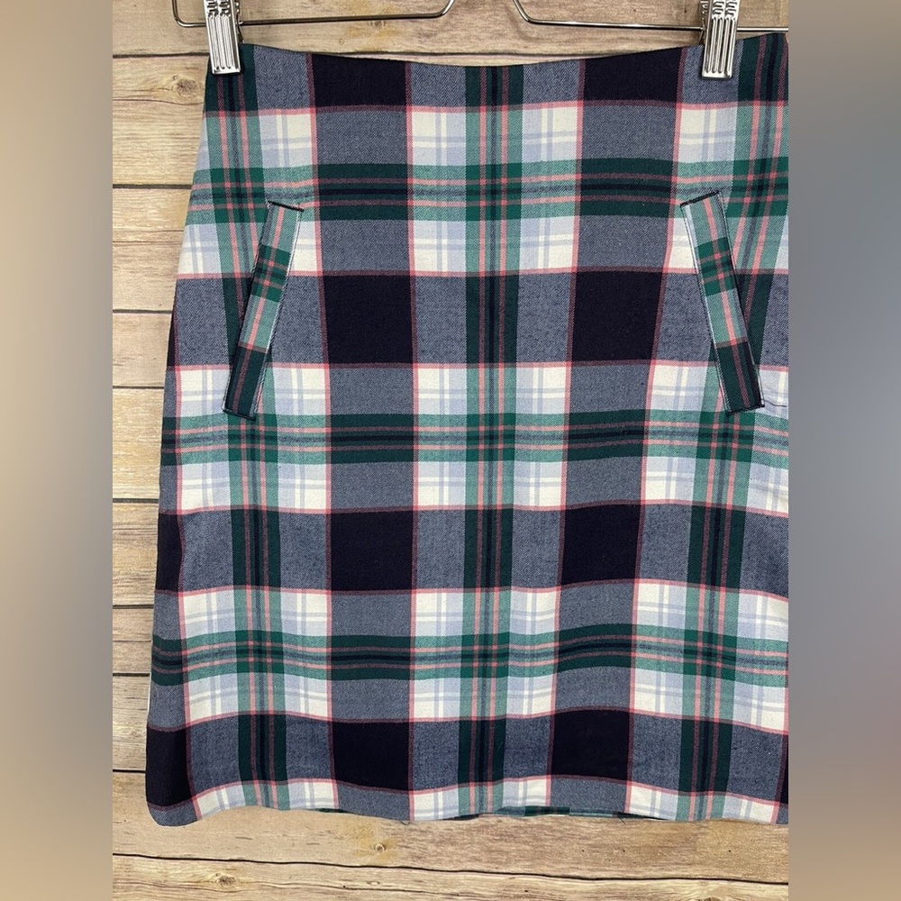 Talbots Plaid Skirt in Green, Blue, and White